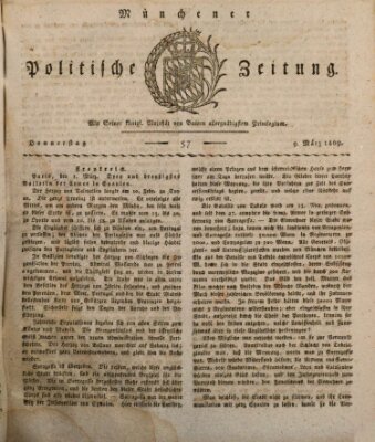 Münchener politische Zeitung (Süddeutsche Presse) Donnerstag 9. März 1809