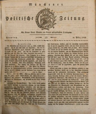 Münchener politische Zeitung (Süddeutsche Presse) Freitag 10. März 1809