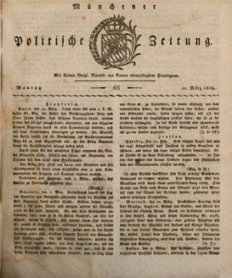 Münchener politische Zeitung (Süddeutsche Presse) Montag 20. März 1809