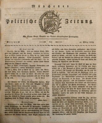 Münchener politische Zeitung (Süddeutsche Presse) Mittwoch 22. März 1809