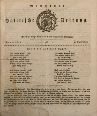 Münchener politische Zeitung (Süddeutsche Presse) Donnerstag 27. April 1809