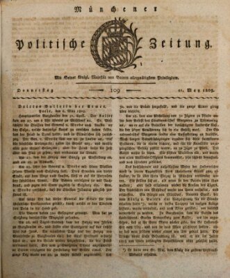 Münchener politische Zeitung (Süddeutsche Presse) Donnerstag 11. Mai 1809