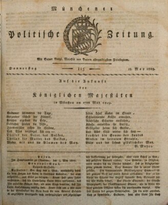 Münchener politische Zeitung (Süddeutsche Presse) Donnerstag 18. Mai 1809