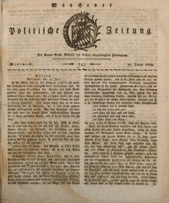 Münchener politische Zeitung (Süddeutsche Presse) Mittwoch 21. Juni 1809