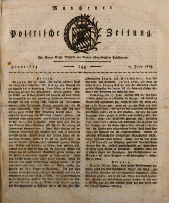 Münchener politische Zeitung (Süddeutsche Presse) Donnerstag 22. Juni 1809