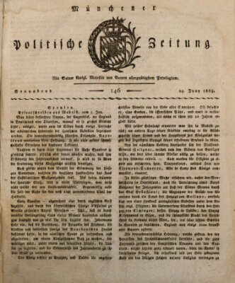 Münchener politische Zeitung (Süddeutsche Presse) Samstag 24. Juni 1809