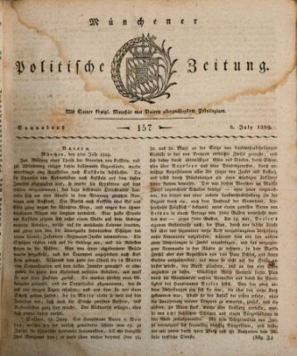 Münchener politische Zeitung (Süddeutsche Presse) Samstag 8. Juli 1809