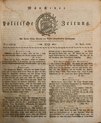 Münchener politische Zeitung (Süddeutsche Presse) Dienstag 11. Juli 1809