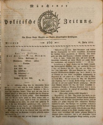 Münchener politische Zeitung (Süddeutsche Presse) Mittwoch 12. Juli 1809