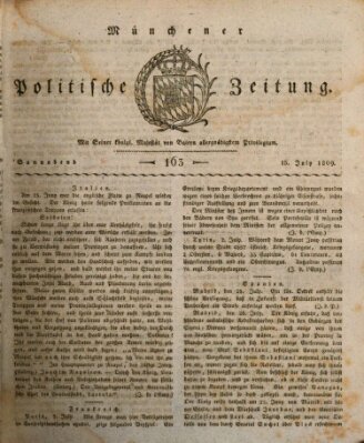 Münchener politische Zeitung (Süddeutsche Presse) Samstag 15. Juli 1809