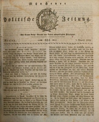 Münchener politische Zeitung (Süddeutsche Presse) Montag 7. August 1809