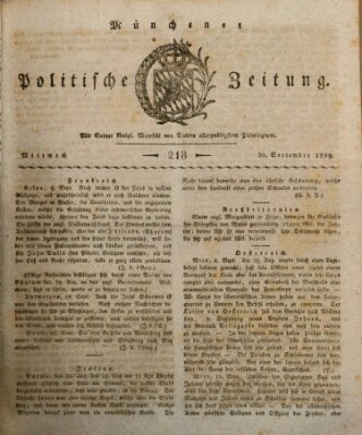 Münchener politische Zeitung (Süddeutsche Presse) Mittwoch 20. September 1809