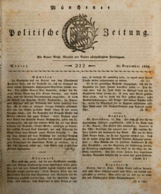 Münchener politische Zeitung (Süddeutsche Presse) Monday 25. September 1809