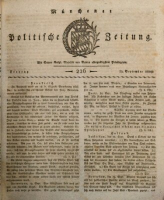 Münchener politische Zeitung (Süddeutsche Presse) Freitag 29. September 1809