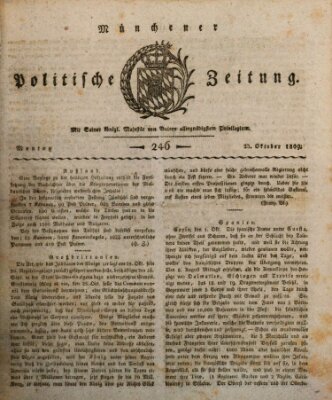 Münchener politische Zeitung (Süddeutsche Presse) Montag 23. Oktober 1809