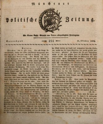 Münchener politische Zeitung (Süddeutsche Presse) Samstag 28. Oktober 1809