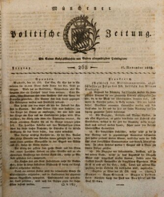 Münchener politische Zeitung (Süddeutsche Presse) Freitag 17. November 1809