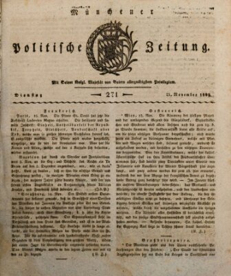 Münchener politische Zeitung (Süddeutsche Presse) Dienstag 21. November 1809