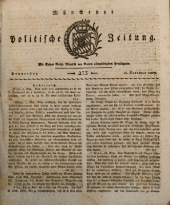 Münchener politische Zeitung (Süddeutsche Presse) Donnerstag 23. November 1809