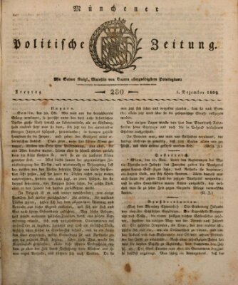 Münchener politische Zeitung (Süddeutsche Presse) Freitag 1. Dezember 1809