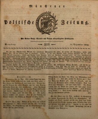 Münchener politische Zeitung (Süddeutsche Presse) Montag 11. Dezember 1809