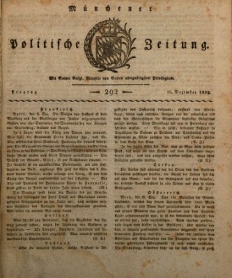 Münchener politische Zeitung (Süddeutsche Presse) Freitag 15. Dezember 1809