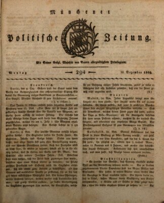 Münchener politische Zeitung (Süddeutsche Presse) Montag 18. Dezember 1809