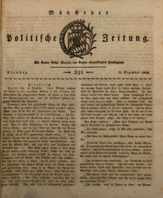 Münchener politische Zeitung (Süddeutsche Presse) Dienstag 19. Dezember 1809