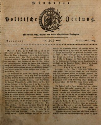 Münchener politische Zeitung (Süddeutsche Presse) Samstag 30. Dezember 1809