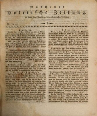 Münchener politische Zeitung (Süddeutsche Presse) Mittwoch 3. Januar 1810