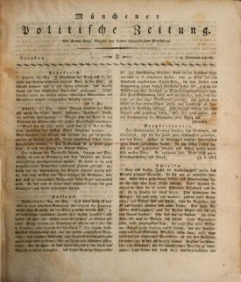 Münchener politische Zeitung (Süddeutsche Presse) Dienstag 9. Januar 1810