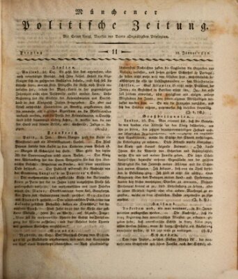 Münchener politische Zeitung (Süddeutsche Presse) Freitag 12. Januar 1810