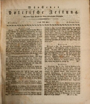 Münchener politische Zeitung (Süddeutsche Presse) Dienstag 16. Januar 1810