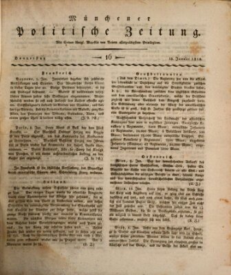 Münchener politische Zeitung (Süddeutsche Presse) Donnerstag 18. Januar 1810