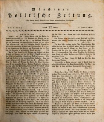 Münchener politische Zeitung (Süddeutsche Presse) Donnerstag 25. Januar 1810