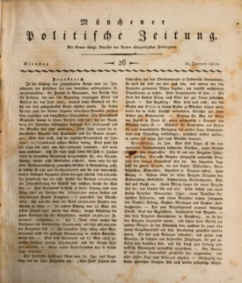 Münchener politische Zeitung (Süddeutsche Presse) Dienstag 30. Januar 1810