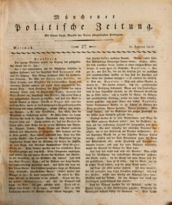 Münchener politische Zeitung (Süddeutsche Presse) Mittwoch 31. Januar 1810