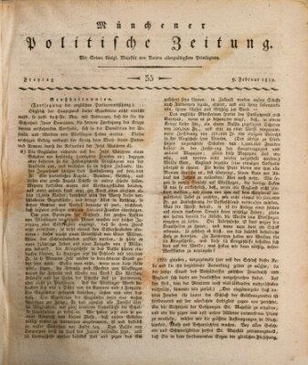 Münchener politische Zeitung (Süddeutsche Presse) Freitag 9. Februar 1810