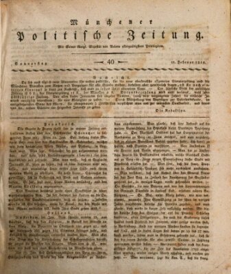 Münchener politische Zeitung (Süddeutsche Presse) Donnerstag 15. Februar 1810