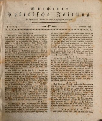 Münchener politische Zeitung (Süddeutsche Presse) Freitag 23. Februar 1810