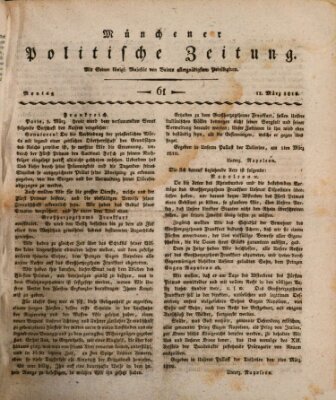 Münchener politische Zeitung (Süddeutsche Presse) Montag 12. März 1810