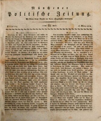 Münchener politische Zeitung (Süddeutsche Presse) Freitag 16. März 1810