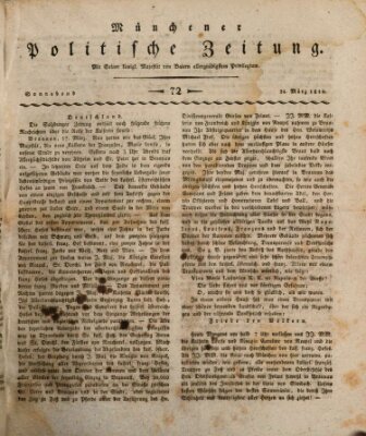 Münchener politische Zeitung (Süddeutsche Presse) Samstag 24. März 1810