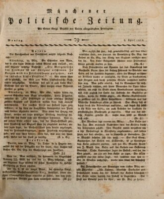 Münchener politische Zeitung (Süddeutsche Presse) Montag 2. April 1810