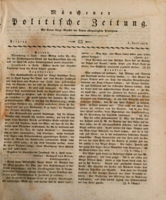 Münchener politische Zeitung (Süddeutsche Presse) Freitag 6. April 1810