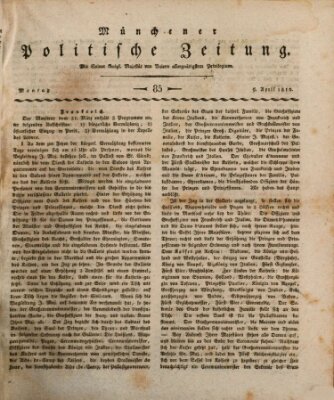 Münchener politische Zeitung (Süddeutsche Presse) Montag 9. April 1810