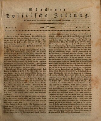 Münchener politische Zeitung (Süddeutsche Presse) Mittwoch 11. April 1810