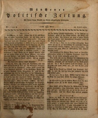 Münchener politische Zeitung (Süddeutsche Presse) Mittwoch 18. April 1810