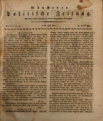 Münchener politische Zeitung (Süddeutsche Presse) Donnerstag 19. April 1810