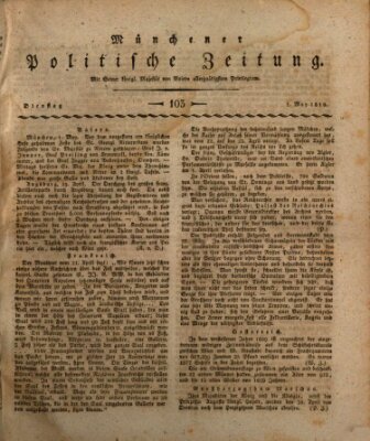 Münchener politische Zeitung (Süddeutsche Presse) Dienstag 1. Mai 1810